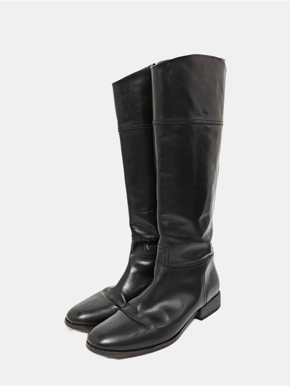 Brunello Cucinelli Black Leather Over-the-Knee Boots